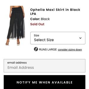 LPA Black Asymmetrical Maxi Skirt with Slit